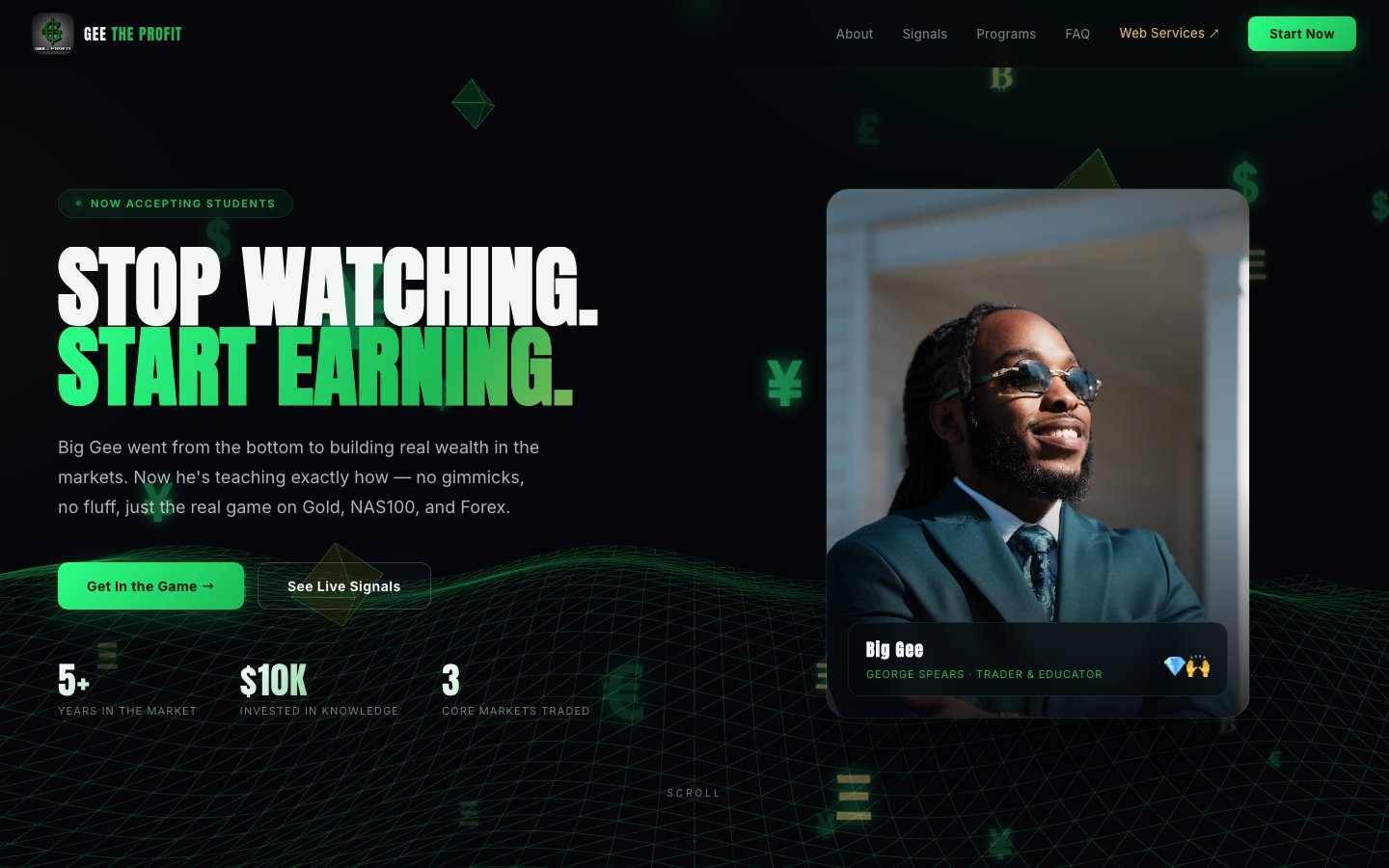 GeeTheProfit.com screenshot